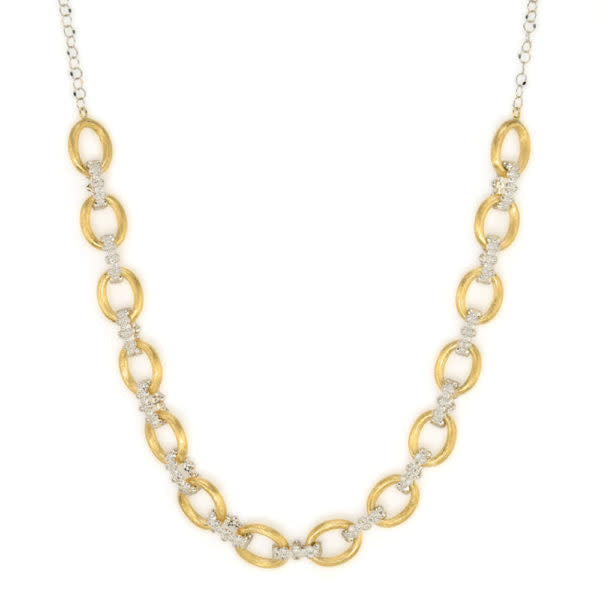 Mixed Metal Small Loopy Chain With Beaded Quad Links