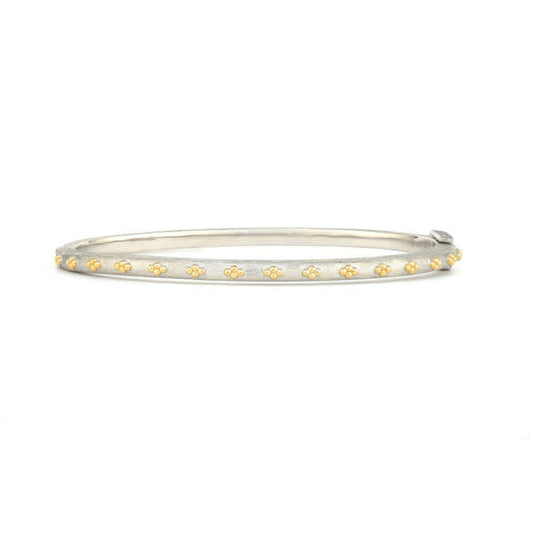Mixed Metal Thin Beaded Quad Bangle