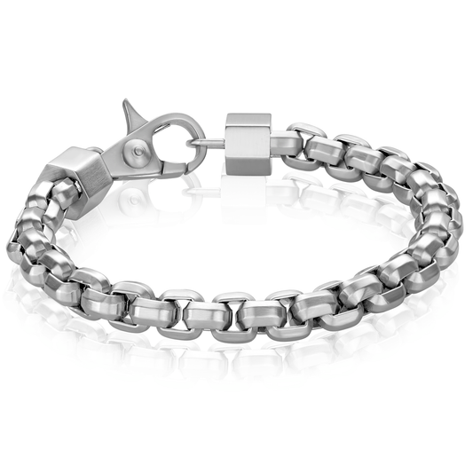 Matte Steel Box Link Bracelet