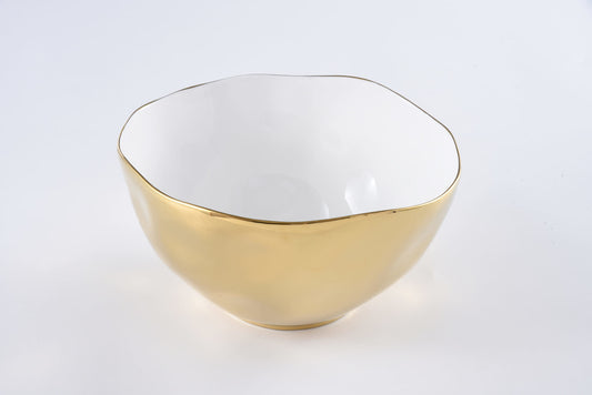 Extra Large Bowl | White + Gold