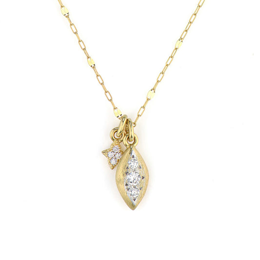 Moroccan Delicate Marquis Diamond Pendant Necklace