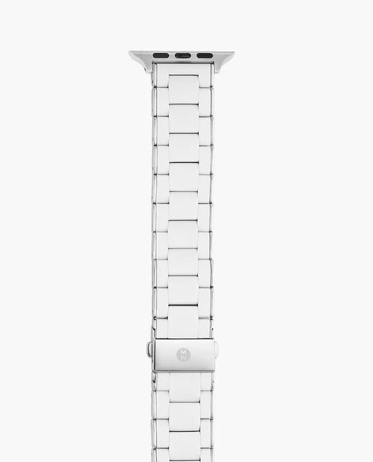 Michele Apple Watch Band | White Silicone + Stainless