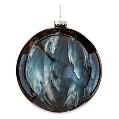 Blue/Chrome Ball Ornament | 6in