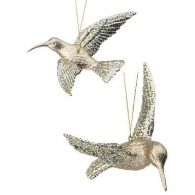 Glitter Plastic Hummingbird Ornament Assorted | 6in