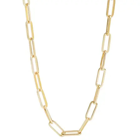 Large Paperclip Chain Charm Necklace 18kgp | 18-20in