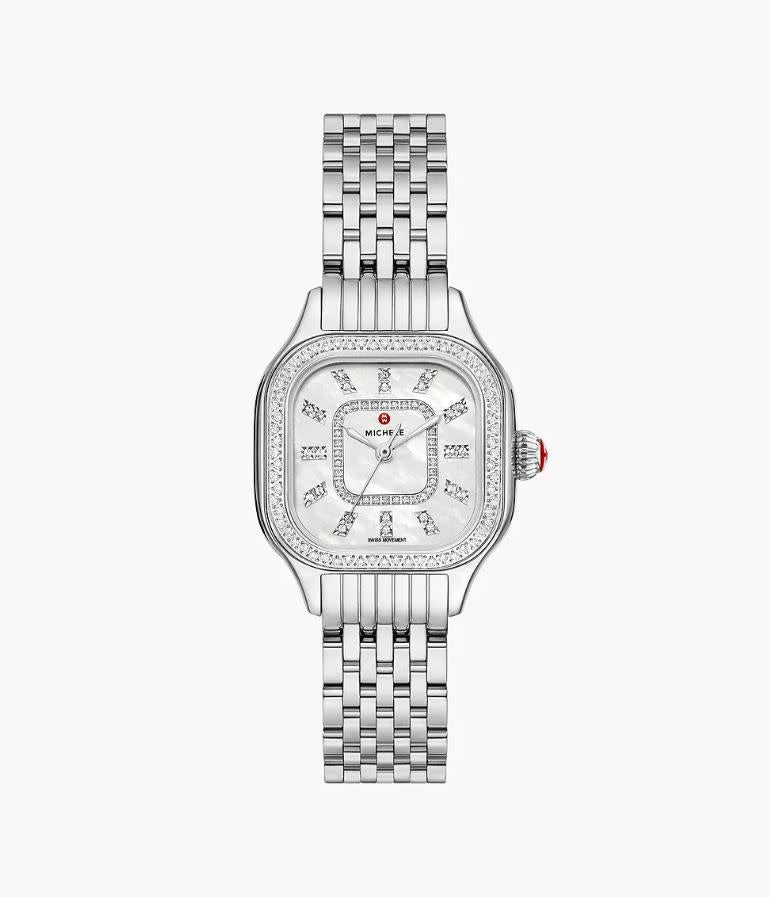 Michele Meggie Diamond Stainless Watch | Diamond Dial