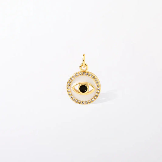 White Evil Eye Charm Pendant