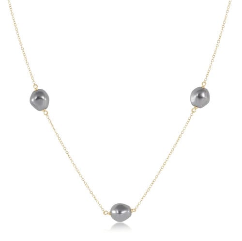 Choker Admire Simplicity Chain Gold Pearl Dark Grey 15in