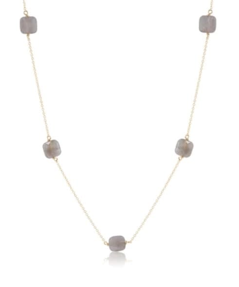Admire Simplicity Chain Gold 15" Choker Necklace - Labradorite