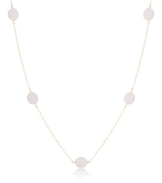 Admire Simplicity Chain Gold 15" Choker Necklace - Moonstone