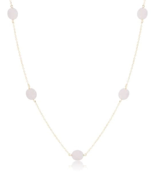 Admire Simplicity Chain Gold 15" Choker Necklace - Moonstone
