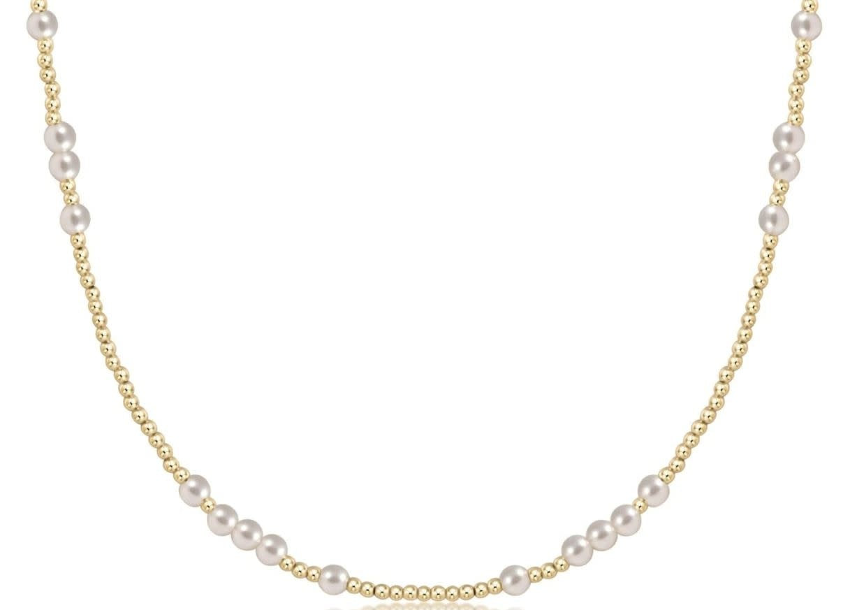 eNewton Hope Unwritten Pearl 3mm Choker Necklace | 15in