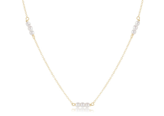 Choker Joy Simplicity Chain Gold 3mm Pearl 15in