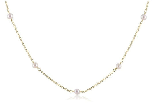 15" Choker Simplicity Chain Gold - 6mm Pearl