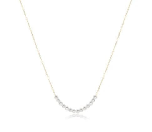 eNewton Classic Gold 4mm Beaded Bliss Pearl Necklace | 16in