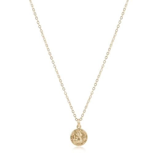 Protection Gold Disc 16" Necklace