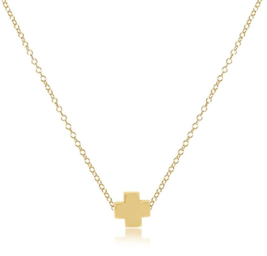Signature Cross Gold Charm Necklace | 16in