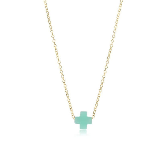 Signature Cross Gold Necklace | 16in Mint