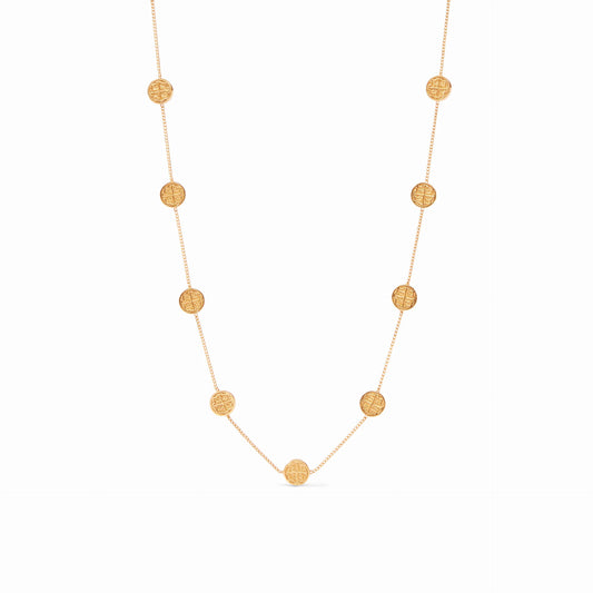 Valencia Delicate Station Gold Necklace | 16.5in+