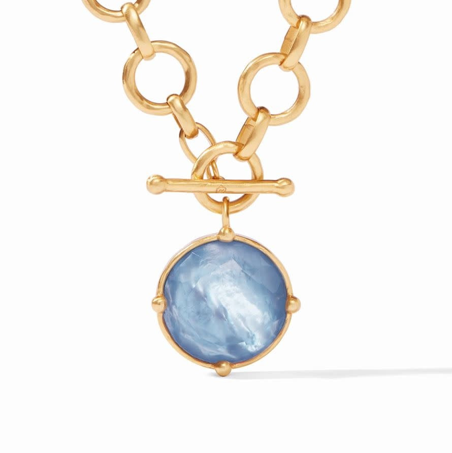 Honeybee Statement Necklace | Iridescent Chalcedony Blue