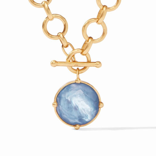 Honeybee Statement Necklace | Iridescent Chalcedony Blue
