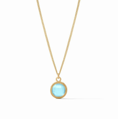 Fleur-de-Lis Solitaire Necklace | Iridescent Capri Blue