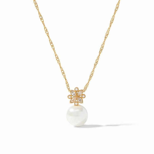 Charlotte Delicate Necklace | Pearl + Cubic Zirconia
