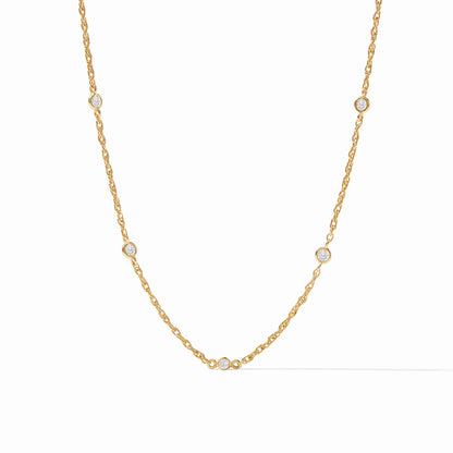 Celeste Delicate Station Gold Necklace | 16.5-17.5in Cubic Zirconia