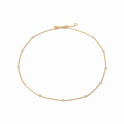 Celeste Delicate Station Gold Necklace | 16.5-17.5in Cubic Zirconia