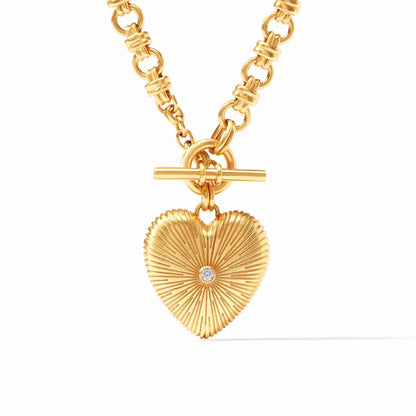 Vintage Inspired Esme Heart + Bezel Set Cubic Zirconia Necklace | 18.5in