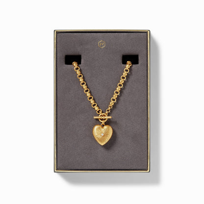 Vintage Inspired Esme Heart + Bezel Set Cubic Zirconia Necklace | 18.5in