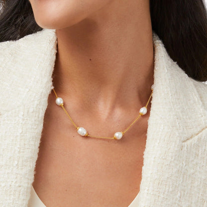Flora Delicate Necklace | 17-18in Pearl