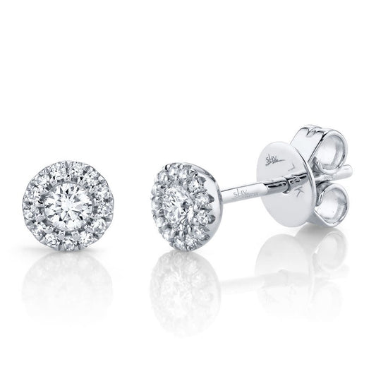 Diamond Stud Earrings |14k White Gold .24c