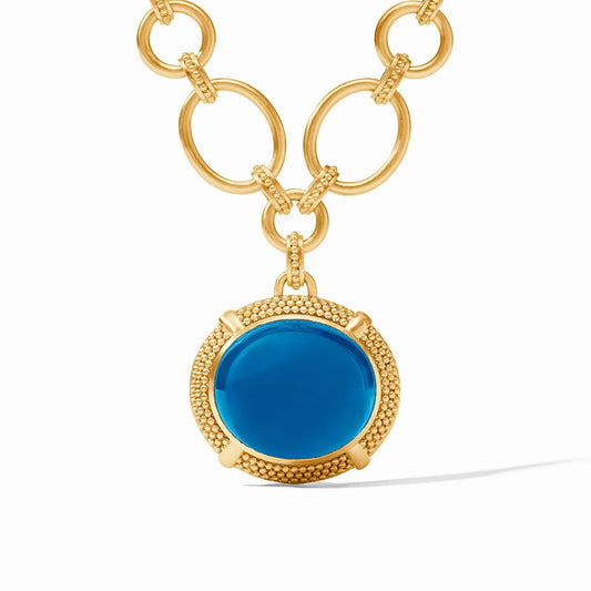 Cabochon Statement Necklace |19-20in Iridescent London Blue