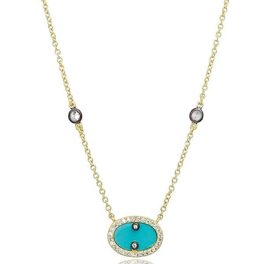 Hint of Sparkle Pendant Necklace Turquoise