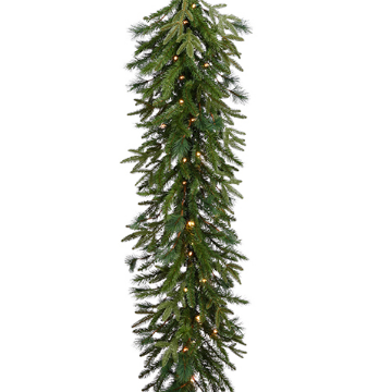 Pine Garland with Lights | 9x24