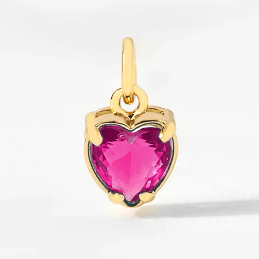 Heart Birthstone Charm Pendant | July Ruby