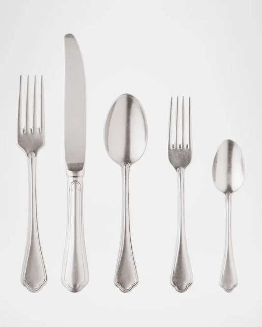 Stainless Steel Solid Handle Place Setting | Filet Toiras Antco Sand Blasted Finish 5pc