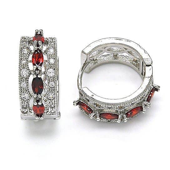 Rhodium Plated Hoop Earrings