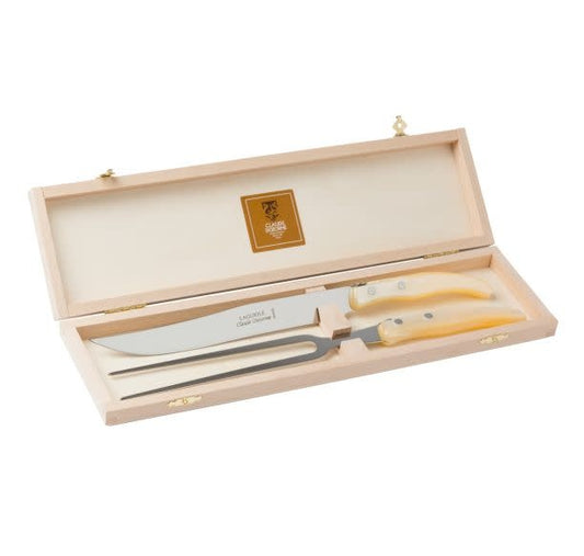 Berlingot Stainless Steel Bolster Bee Carving Set | Natural