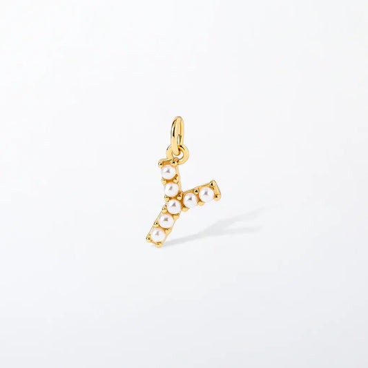 Pearl Initial Charm Pendant | Y