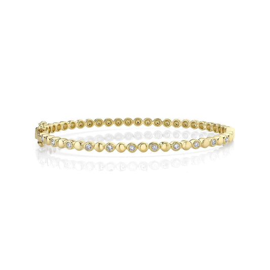 0.29Ct 14K YG Diamond Bezel Bangle
