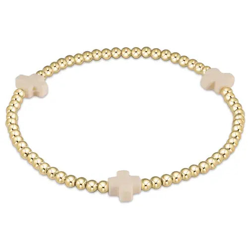 eNewton Extends Signature Cross 3mm Bead Bracelet | Off-White