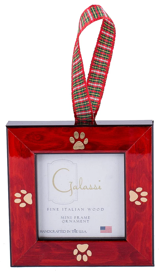 Red Paw Frame Ornament
