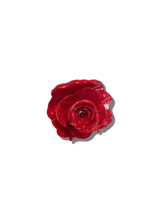Handmade Origami Rose Claw Clip | Red