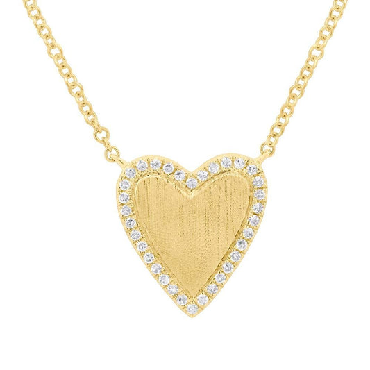 Diamond Heart Necklace | 14k Yellow Gold .09c