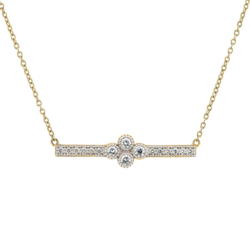 Provence Diamond Bar Necklace | 16-18in .22c 18k YG