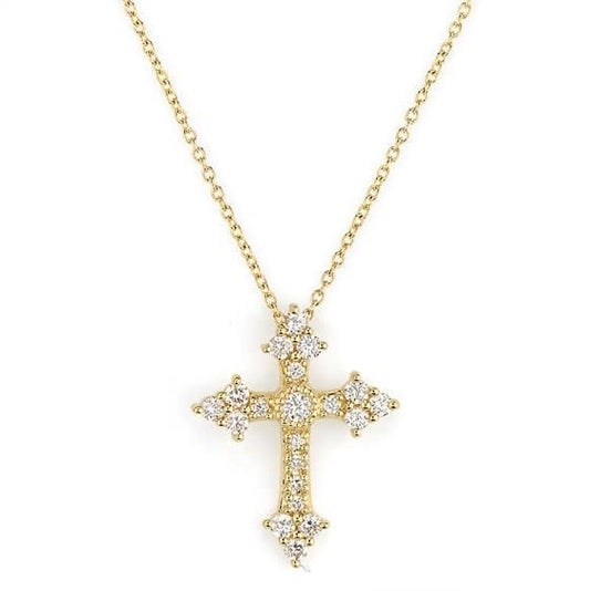 Provence Champagne Small Diamond Cross Pendant YG