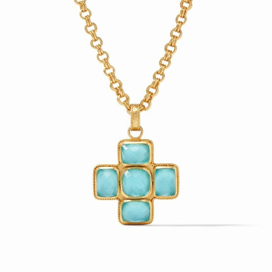 Savoy Pendant Necklace | Iridescent Bahamian Blue