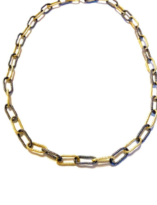 Paperclip Sterling Silver + Vermeil Chain Magnetic Close Necklace